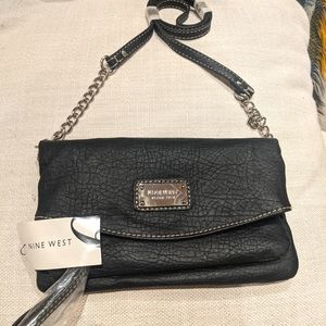 Nine West Black Faux Leather Crossbody Purse